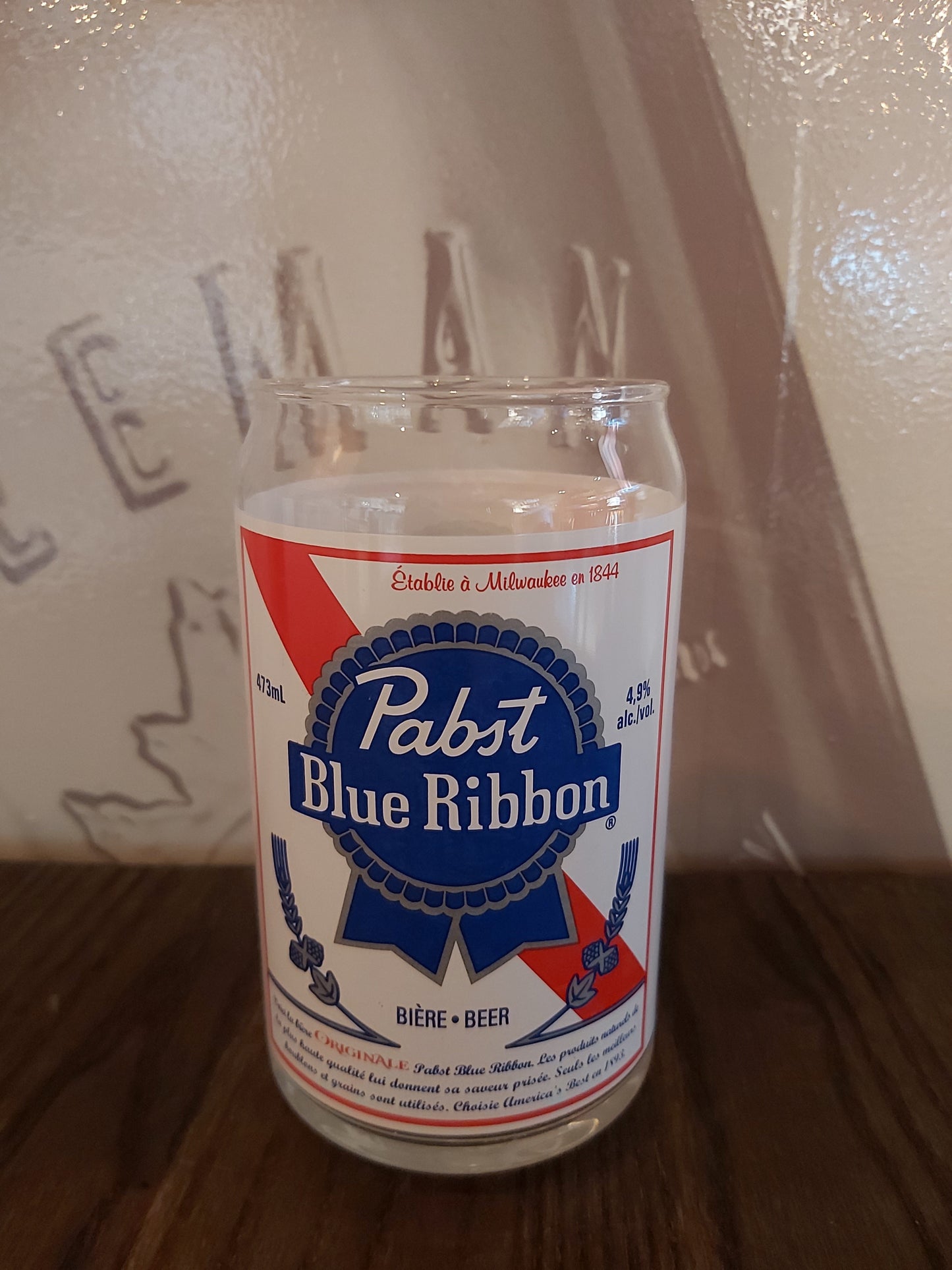 16oz Pabst Blue Ribbon Can Glass